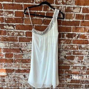 Calvin Klein Elegant White One-Shoulder Women's Dress